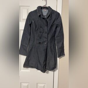 Guess Charcoal Double-Breasted Jean Jacket